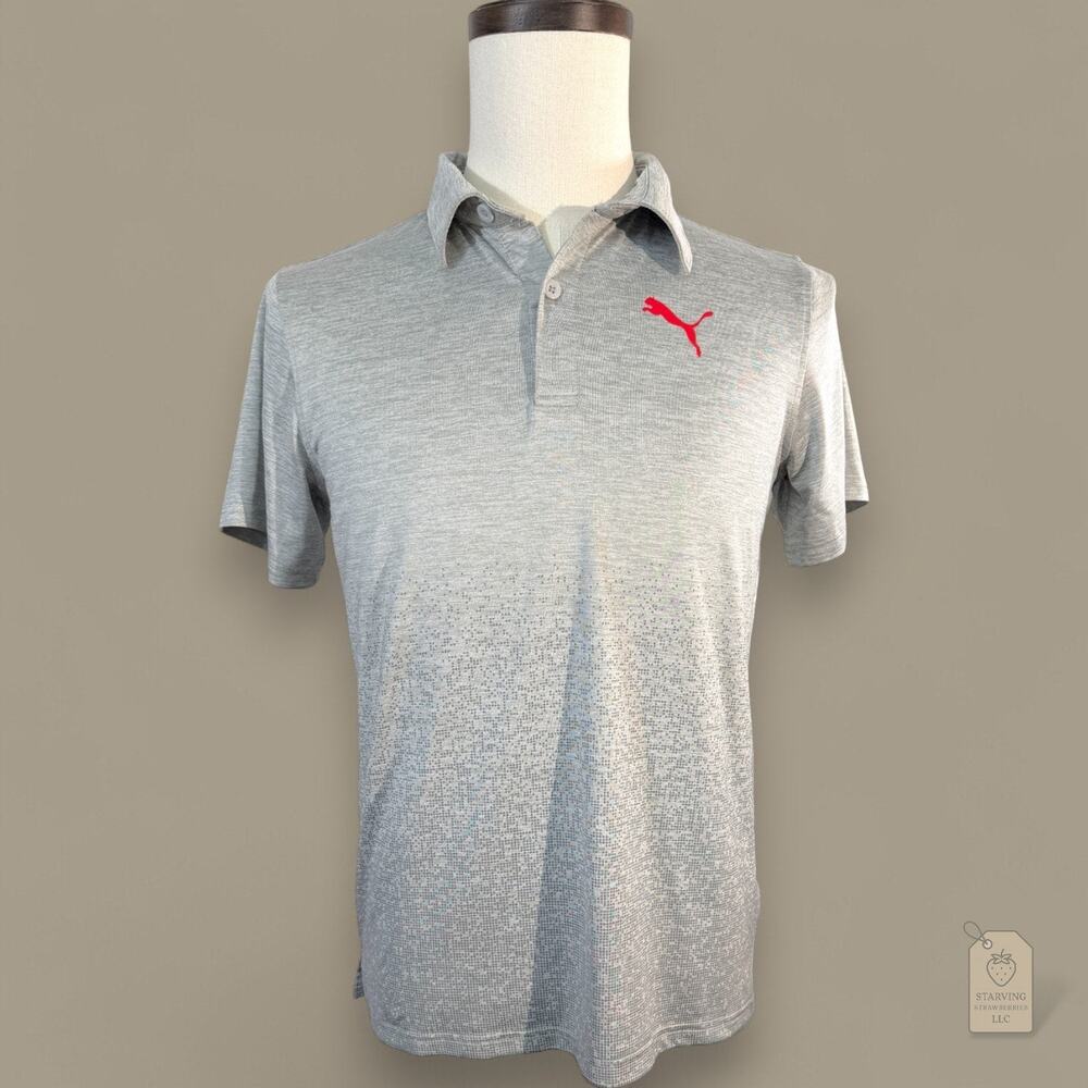 PUMA Golf Boys' Gray Stretch Polo XL 18–20 | Pixel Print